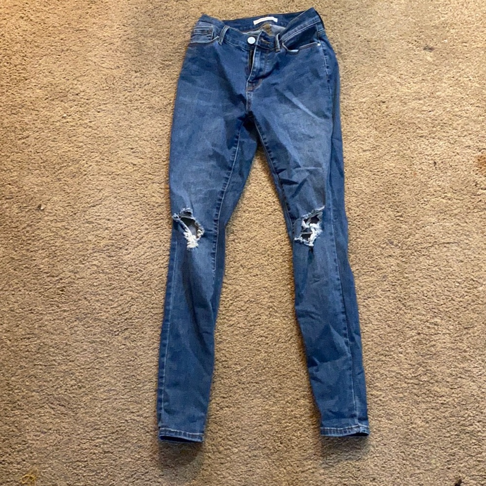 blue high rise jeggings